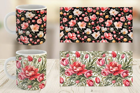 Mug Wrap Tulip Pattern Sublimation artnoy 