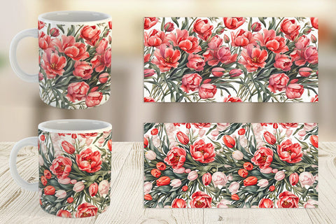 Mug Wrap Tulip Pattern Sublimation artnoy 