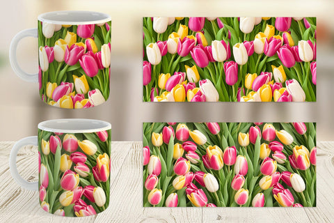 Mug Wrap Tulips Pattern Sublimation artnoy 