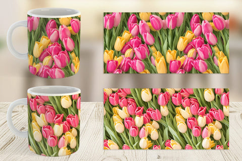 Mug Wrap Tulips Pattern Sublimation artnoy 