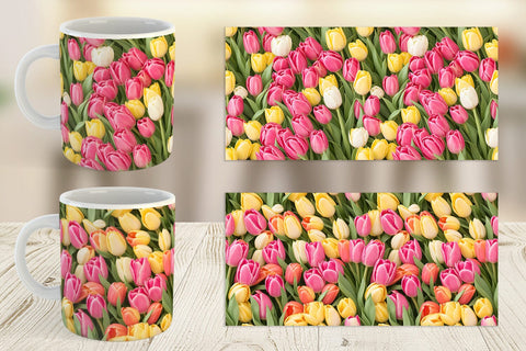 Mug Wrap Tulips Pattern Sublimation artnoy 