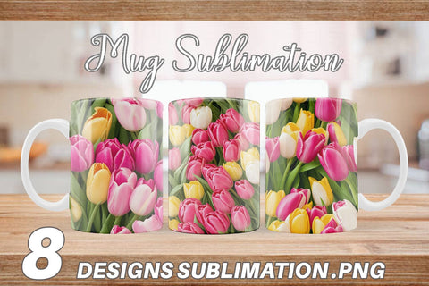 Mug Wrap Tulips Pattern Sublimation artnoy 