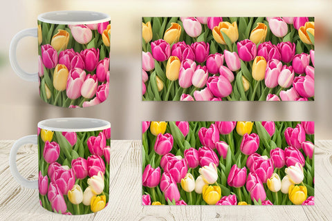 Mug Wrap Tulips Pattern Sublimation artnoy 