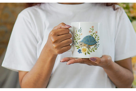 Mug Wrap Turtle Embroidery Sublimation artnoy 