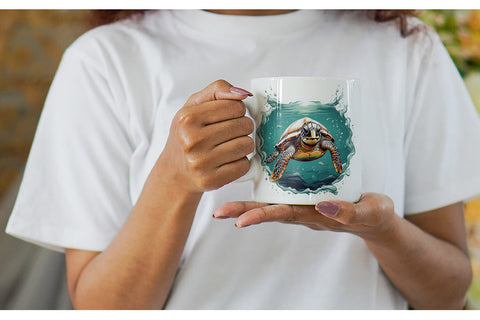 Mug Wrap Turtle Swimming Sublimation artnoy 