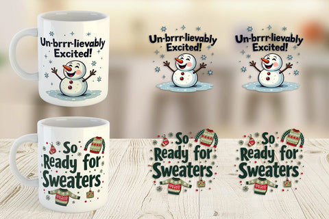 Mug Wrap Ugly Cute Christmas Countdown: Quirky Quotes Sublimation artnoy 