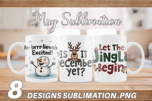 Mug Wrap Ugly Cute Christmas Countdown: Quirky Quotes Sublimation artnoy 