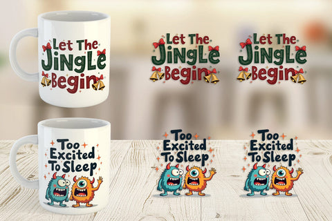 Mug Wrap Ugly Cute Christmas Countdown: Quirky Quotes Sublimation artnoy 