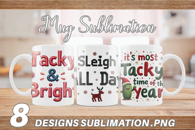 Mug Wrap Ugly Sweater Sayings: Tacky & Trendy Quotes Sublimation artnoy 