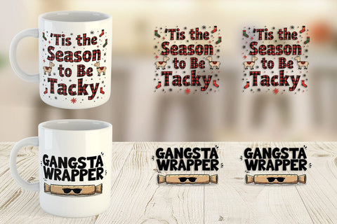 Mug Wrap Ugly Sweater Sayings: Tacky & Trendy Quotes Sublimation artnoy 