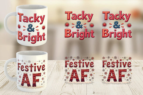 Mug Wrap Ugly Sweater Sayings: Tacky & Trendy Quotes Sublimation artnoy 