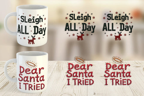 Mug Wrap Ugly Sweater Sayings: Tacky & Trendy Quotes Sublimation artnoy 