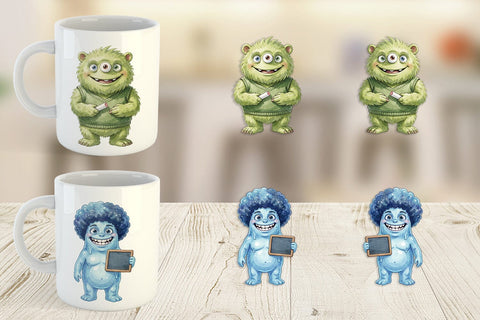 Mug Wrap UglyCute 70s Monster Teacher Sublimation artnoy 
