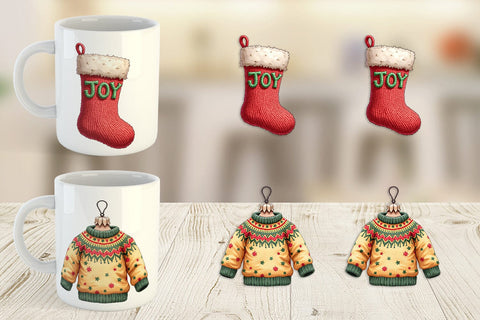 Mug Wrap UglyCute Christmas Sweaters Sublimation artnoy 