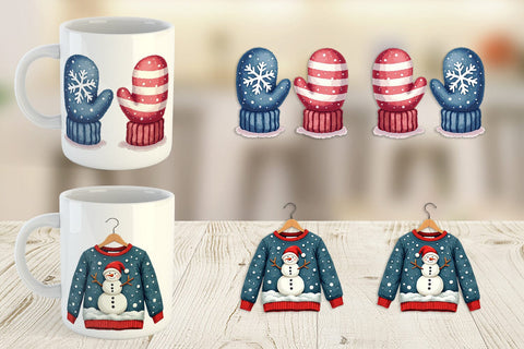 Mug Wrap UglyCute Christmas Sweaters Sublimation artnoy 