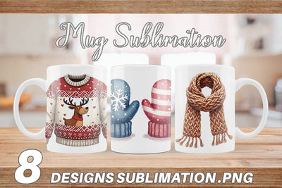 Mug Wrap UglyCute Christmas Sweaters Sublimation artnoy 