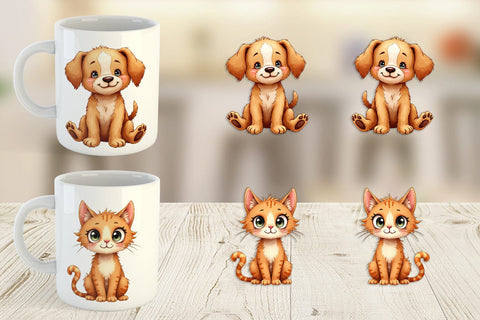 Mug Wrap UglyCute Gingerbread Pals Watercolor Sublimation artnoy 