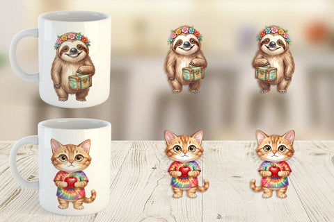 Mug Wrap UglyCute Groovy Animal Teacher Sublimation artnoy 