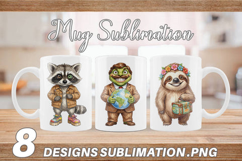 Mug Wrap UglyCute Groovy Animal Teacher Sublimation artnoy 