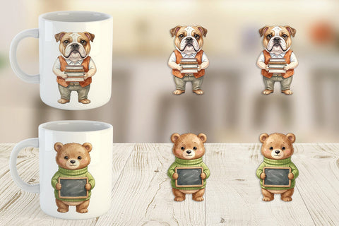 Mug Wrap UglyCute Groovy Animal Teacher Sublimation artnoy 