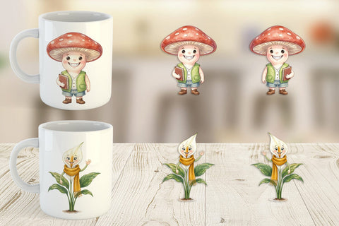Mug Wrap UglyCute Groovy Plant Teacher Sublimation artnoy 