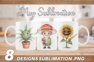 Mug Wrap UglyCute Groovy Plant Teacher Sublimation artnoy 