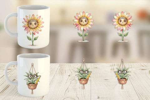 Mug Wrap UglyCute Groovy Plant Teacher Sublimation artnoy 
