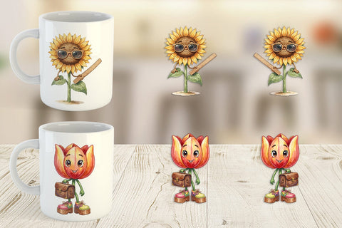 Mug Wrap UglyCute Groovy Plant Teacher Sublimation artnoy 
