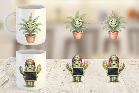 Mug Wrap UglyCute Groovy Plant Teacher Sublimation artnoy 