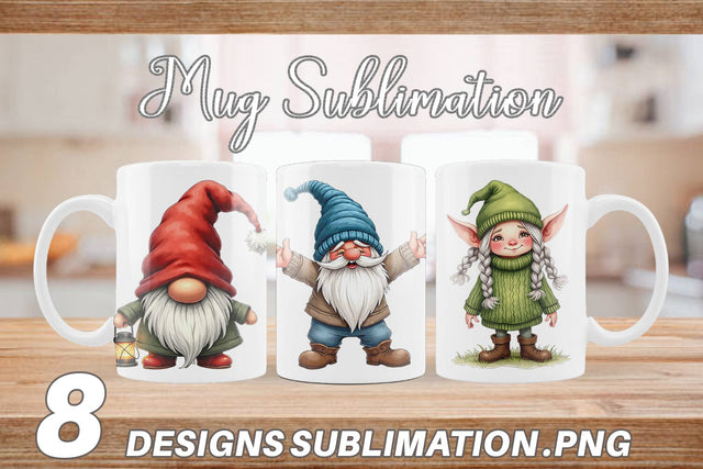 Mug Wrap UglyCute Nordic Gnomes Sublimation artnoy 
