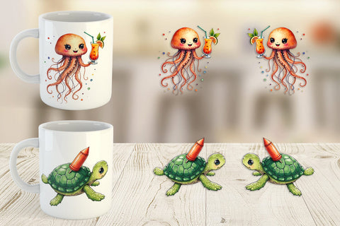 Mug Wrap UglyCute Ocean Oddities Sublimation artnoy 