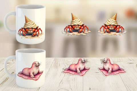 Mug Wrap UglyCute Ocean Oddities Sublimation artnoy 