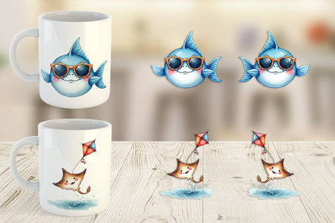 Mug Wrap UglyCute Ocean Oddities Sublimation artnoy 