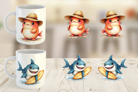 Mug Wrap UglyCute Ocean Oddities Sublimation artnoy 