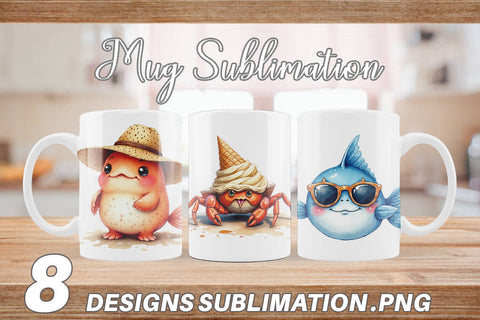 Mug Wrap UglyCute Ocean Oddities Sublimation artnoy 