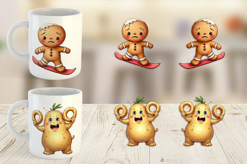 Mug Wrap UglyCute Winter Food & Drinks Sublimation artnoy 