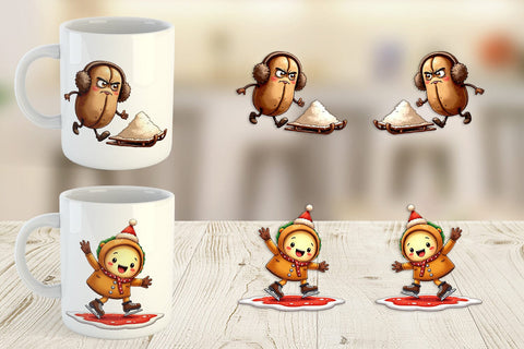Mug Wrap UglyCute Winter Food & Drinks Sublimation artnoy 
