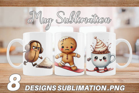 Mug Wrap UglyCute Winter Food & Drinks Sublimation artnoy 