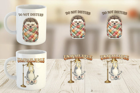 Mug Wrap Unapologetic Weekend Laziness Watercolor Sublimation artnoy 