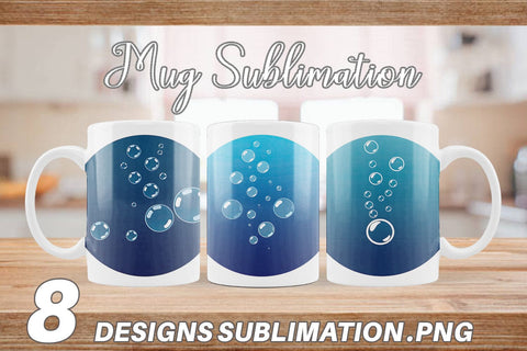 Mug Wrap Underwater Bubbles Sublimation artnoy 