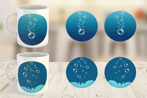 Mug Wrap Underwater Bubbles Sublimation artnoy 