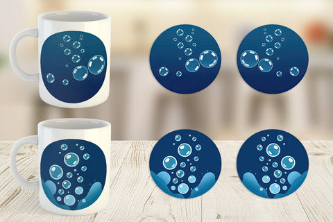 Mug Wrap Underwater Bubbles Sublimation artnoy 