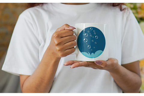Mug Wrap Underwater Bubbles Sublimation artnoy 