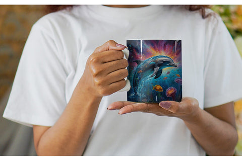 Mug Wrap Underwater Dolphin Sublimation artnoy 