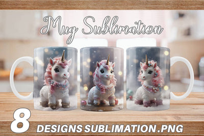 Mug Wrap Unicorn Christmas Sublimation artnoy 