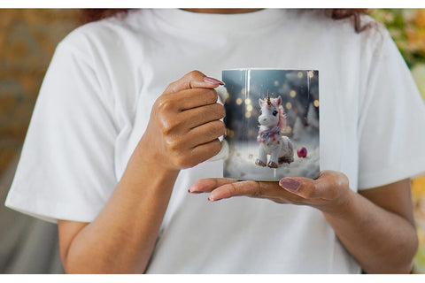 Mug Wrap Unicorn Christmas Sublimation artnoy 