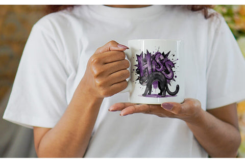 Mug Wrap Unimpressed Black Cat Quote Sublimation artnoy 