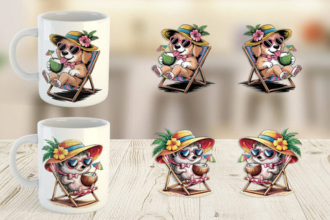 Mug Wrap Vacation Animal Sublimation artnoy 
