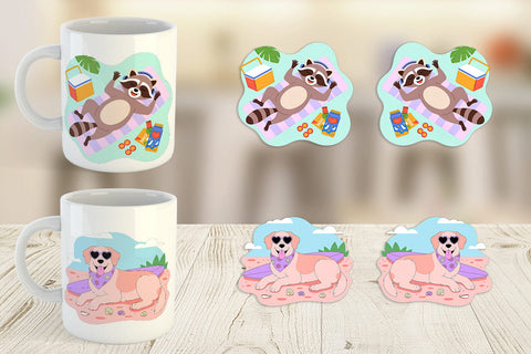 Mug Wrap Vacation Animals Sublimation artnoy 