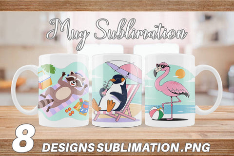 Mug Wrap Vacation Animals Sublimation artnoy 